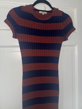 Madewell Ribbed Knit Stripe Maxi Dress